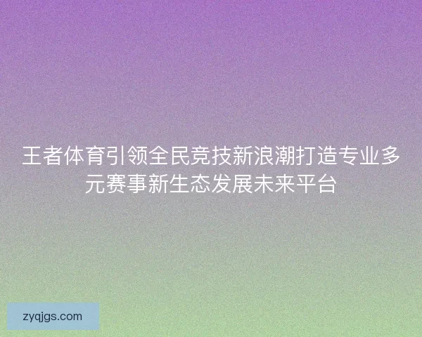 王者体育引领全民竞技新浪潮打造专业多元赛事新生态发展未来平台