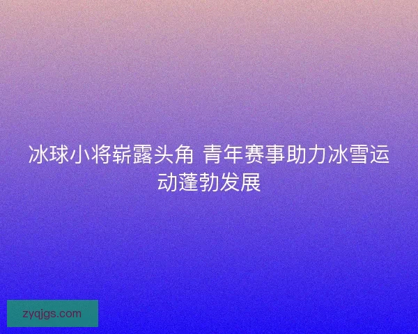 冰球小将崭露头角 青年赛事助力冰雪运动蓬勃发展